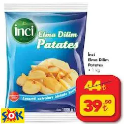 İNCİ ELMA DİLİM PATATES 1 KG İNCİ ELMA DİLİM PATATES 1 KG